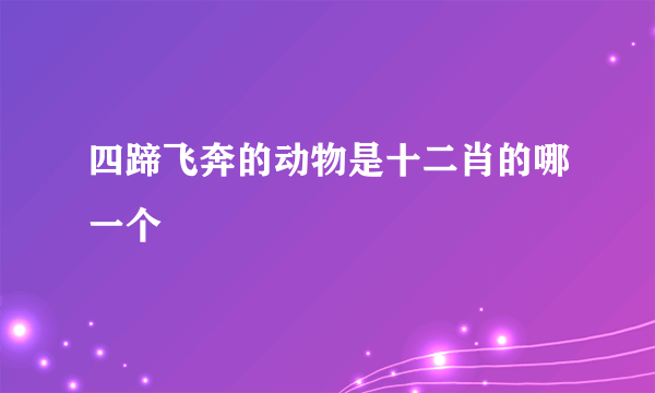 四蹄飞奔的动物是十二肖的哪一个