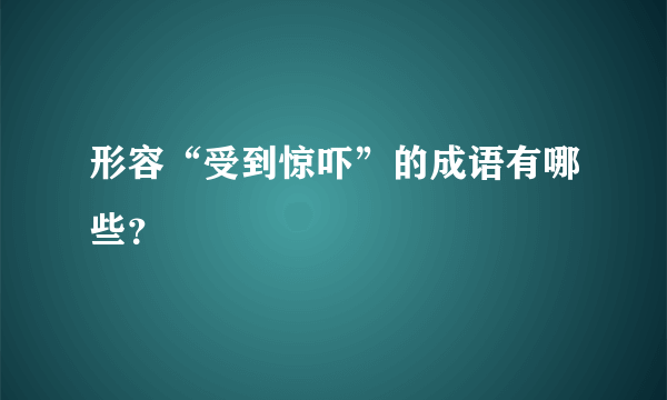 形容“受到惊吓”的成语有哪些？