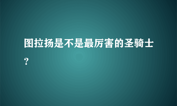 图拉扬是不是最厉害的圣骑士？