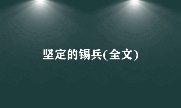 坚定的锡兵(全文)