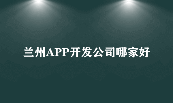 兰州APP开发公司哪家好