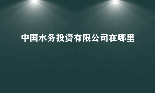 中国水务投资有限公司在哪里