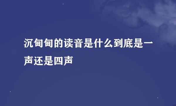 沉甸甸的读音是什么到底是一声还是四声