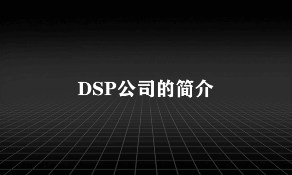 DSP公司的简介