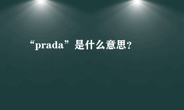 “prada”是什么意思？