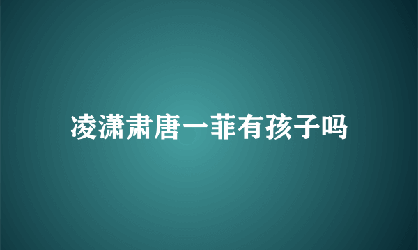 凌潇肃唐一菲有孩子吗