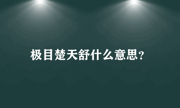 极目楚天舒什么意思？