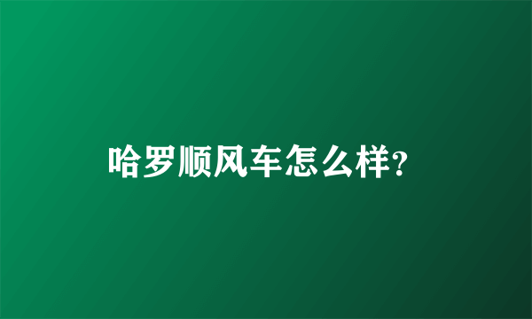 哈罗顺风车怎么样？