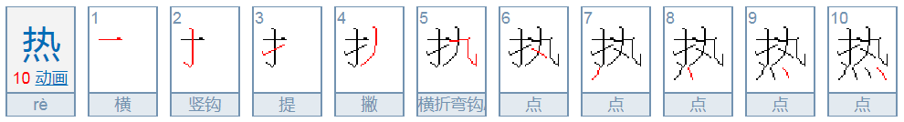 热的笔顺