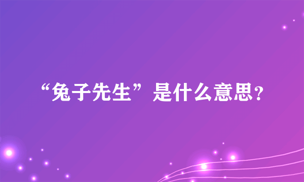 “兔子先生”是什么意思？