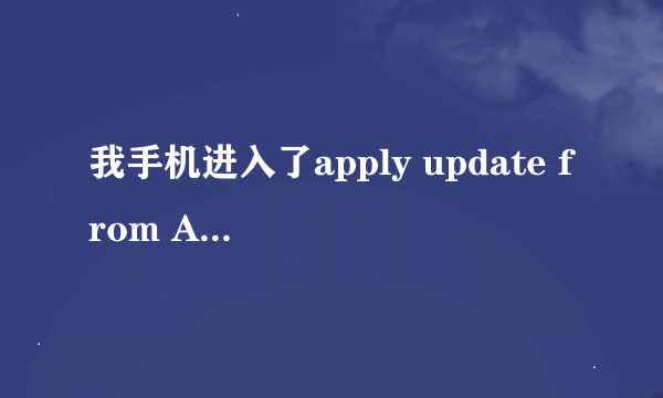 我手机进入了apply update from ADB 这是什么