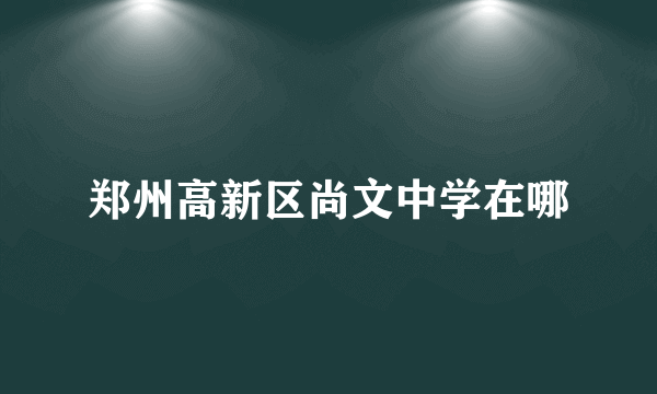 郑州高新区尚文中学在哪