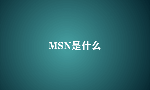 MSN是什么