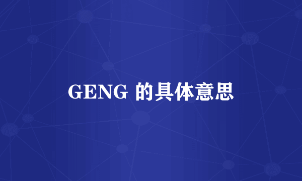 GENG 的具体意思