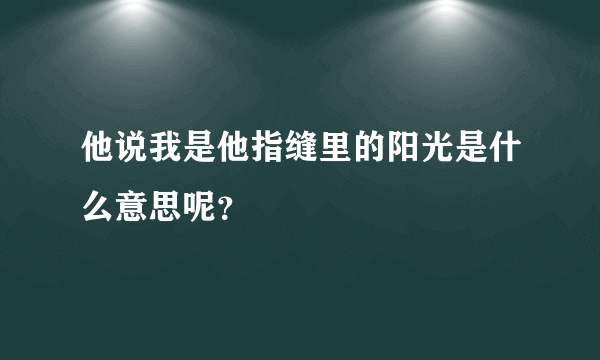 他说我是他指缝里的阳光是什么意思呢？