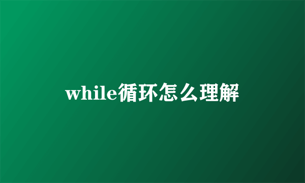 while循环怎么理解