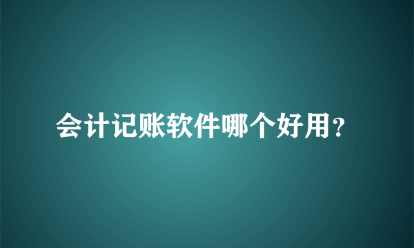 会计记账软件哪个好用？