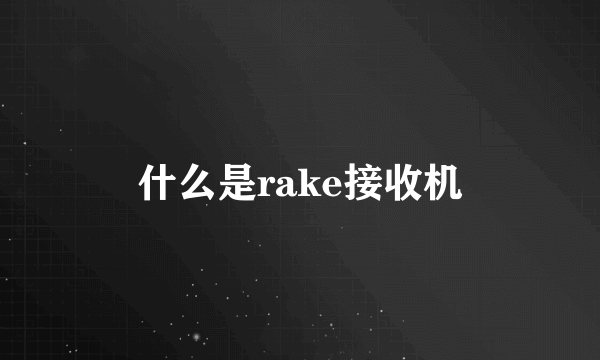 什么是rake接收机