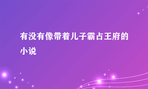 有没有像带着儿子霸占王府的小说