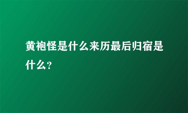 黄袍怪是什么来历最后归宿是什么？