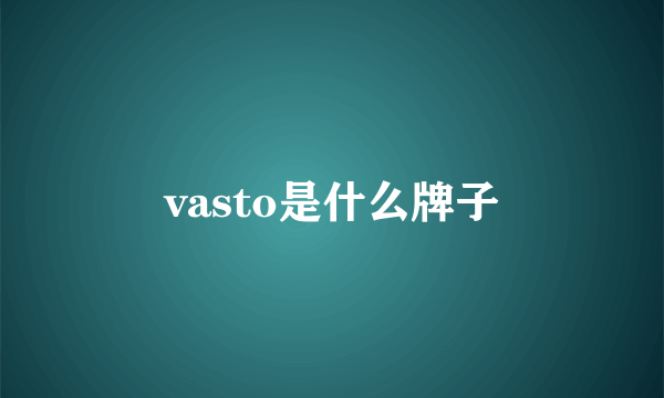 vasto是什么牌子