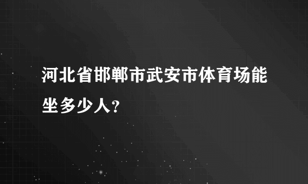 河北省邯郸市武安市体育场能坐多少人？