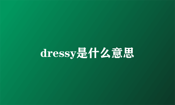 dressy是什么意思