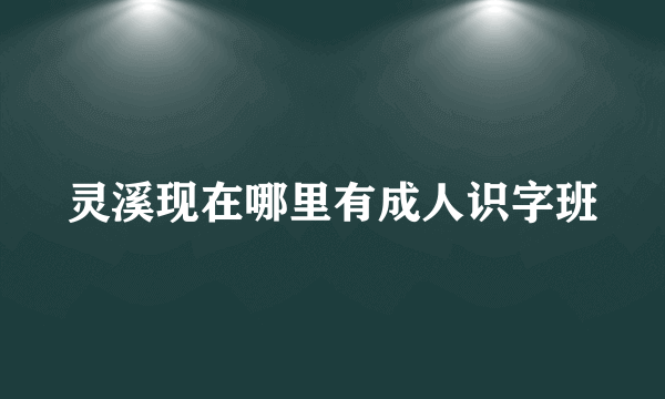 灵溪现在哪里有成人识字班