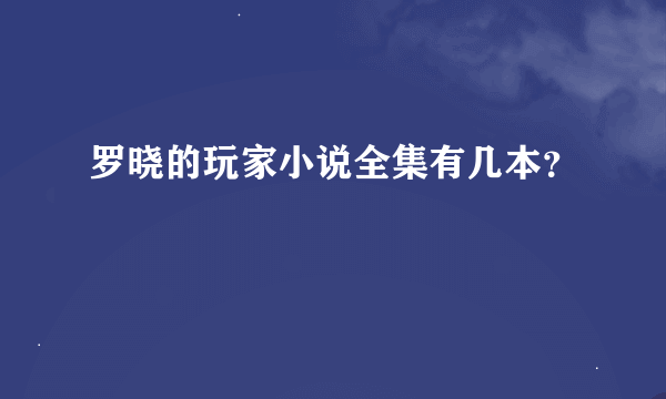 罗晓的玩家小说全集有几本？