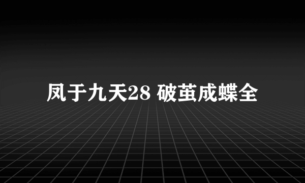 凤于九天28 破茧成蝶全