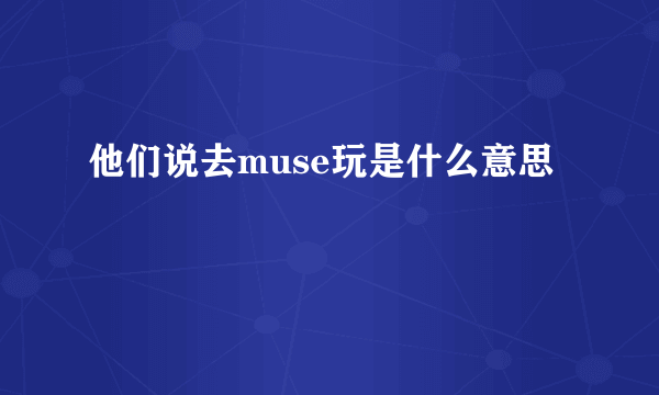 他们说去muse玩是什么意思