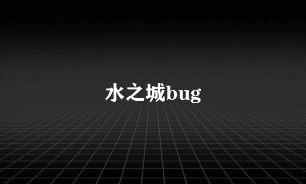 水之城bug