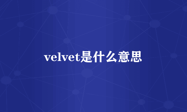 velvet是什么意思