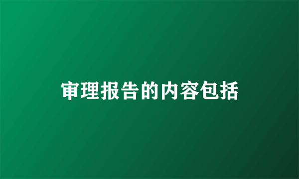 审理报告的内容包括