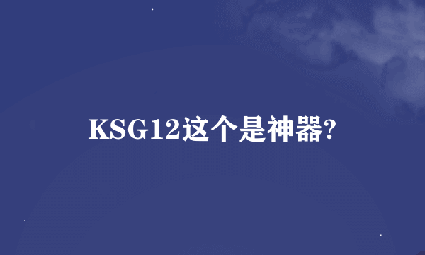 KSG12这个是神器?