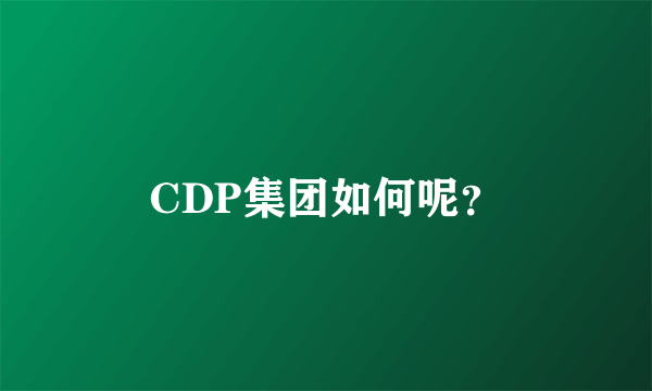 CDP集团如何呢？