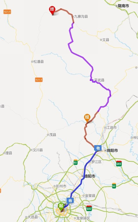 成都到九寨沟自驾游线路