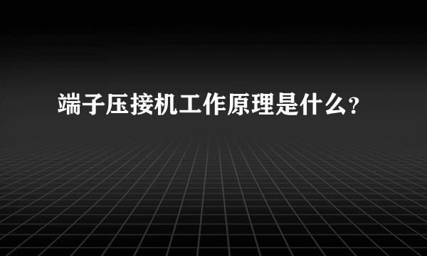 端子压接机工作原理是什么？