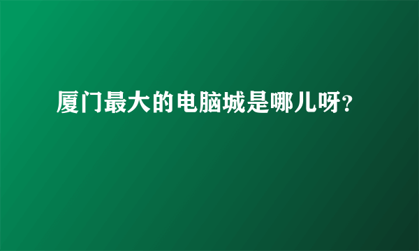 厦门最大的电脑城是哪儿呀？