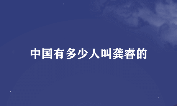 中国有多少人叫龚睿的