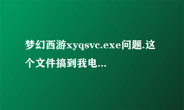 梦幻西游xyqsvc.exe问题.这个文件搞到我电脑很卡.删除了会显示不了人物.求解决办法.真心不爽那个文件