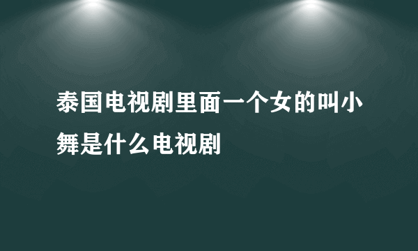 泰国电视剧里面一个女的叫小舞是什么电视剧