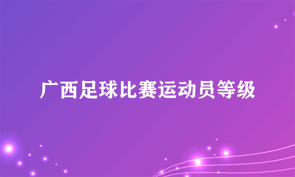 广西足球比赛运动员等级