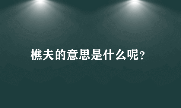 樵夫的意思是什么呢？