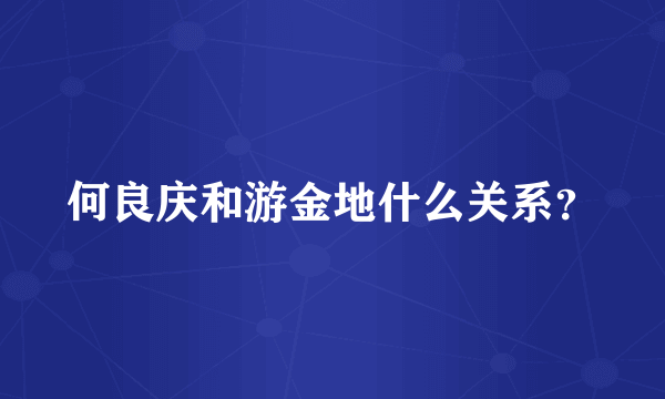 何良庆和游金地什么关系？