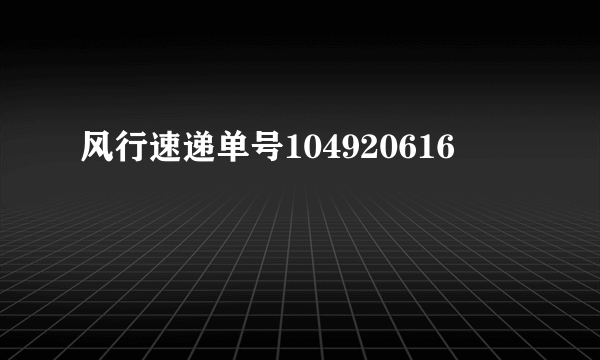 风行速递单号104920616