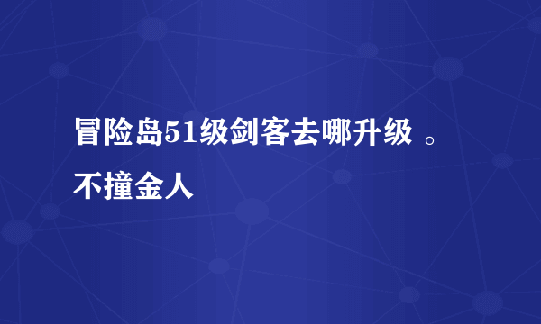 冒险岛51级剑客去哪升级 。不撞金人