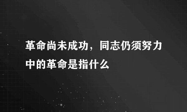 革命尚未成功，同志仍须努力中的革命是指什么