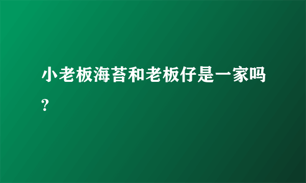 小老板海苔和老板仔是一家吗?