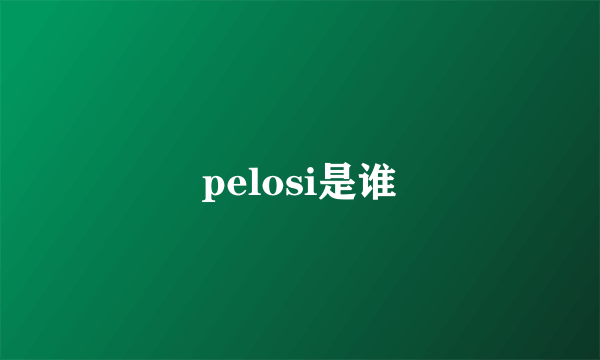 pelosi是谁